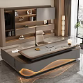 Modern Office Interior With Stylish Desk Chair Bookshelf Decorations Green Plants And Window