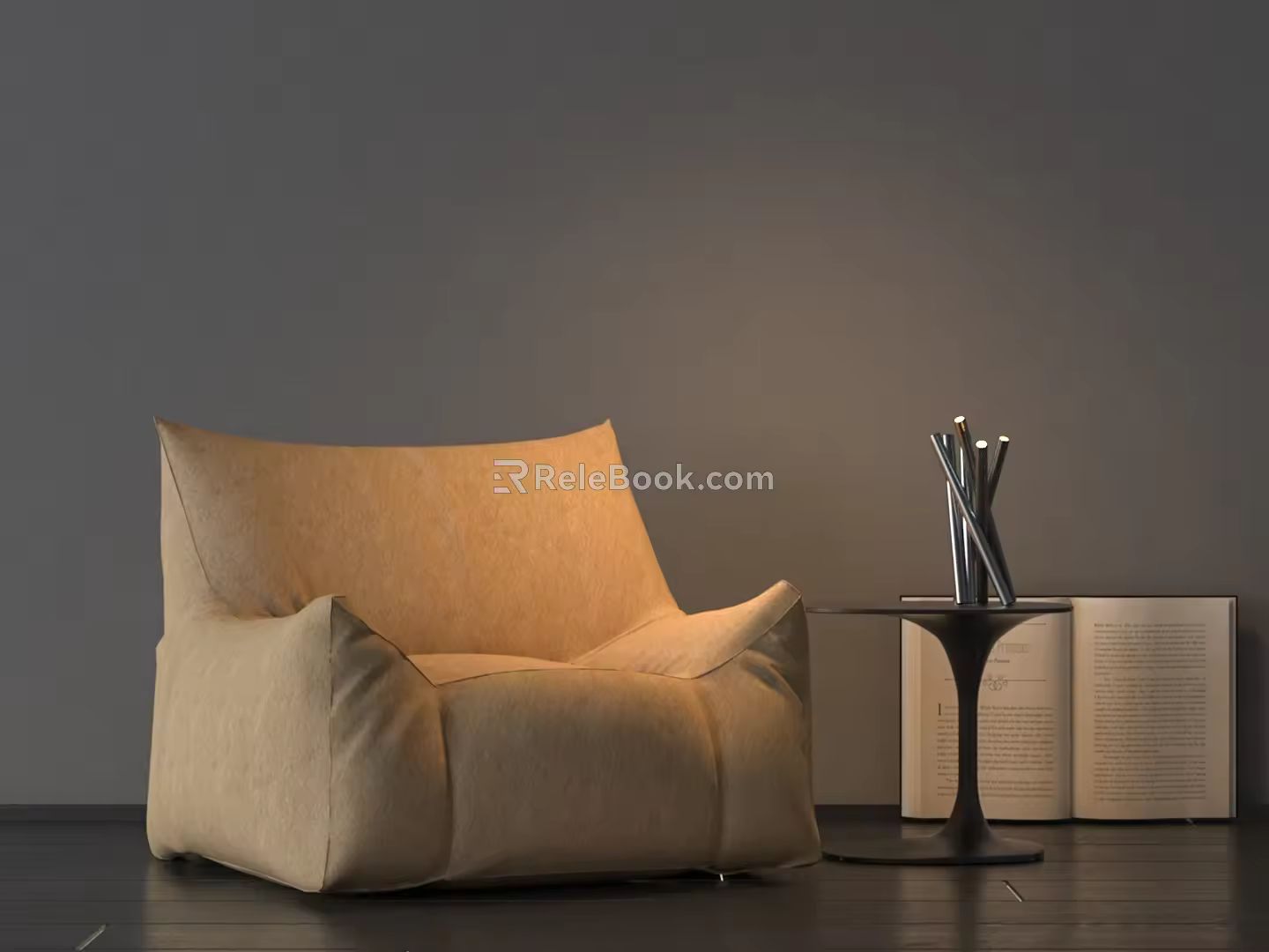 Modern Cream Lazy Sofa HANCOCK Bean Sofa Mao 3d model