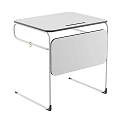 Foldable White Table With Metal Frame And Portable Design For Home Use 3d model