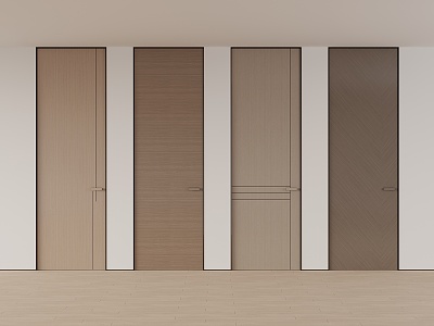 New Chinese Style Bedroom Door Single Door Solid Wooden Door 3d model