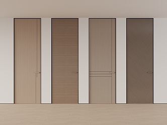 New Chinese Style Bedroom Door Single Door Solid Wooden Door 3d model