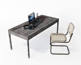 Modern Desk and Chair Desk and Chair Combination Casual Desk and Chair Office Chair Desk Computer Headset Text Hard Disk Chandigarh Chair 3d model