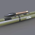 Military Rocket Launcher With Green Casing Black Control Panel And Brown Tip 3d model
