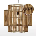 Natural Rattan Handwoven Layered Chandelier With Woven Details For Modern Home