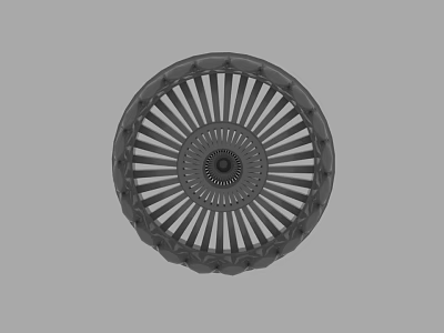 Decorative Circular Object With Radial Stripes And Central Pattern On Gray Background 3d model