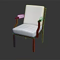Modern Accent Chair With White Upholstery And Wooden Armrests Sleek Design