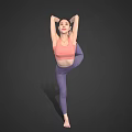 Woman in Pink Top and Purple Leggings Practicing Yoga Single Leg Pose