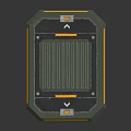 Military Weapon Storage Case With Green Black Design Top Grille And Yellow Warning Stripes
