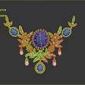 Elegant Fashion Accessory With Large Purple Gemstone Silver Filigree Details And Pearl Accents