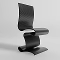 Modern Black Carbon Fiber Leisure Chair with Sleek Curved Lines and Streamlined Design