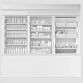 Display Shelves Filled With Various Types Of Beverages Candies Bread And Pastries