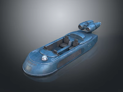 Modern Blue Water Vehicle With Two Engines Comfortable Seats And Open Structure Design 3d model