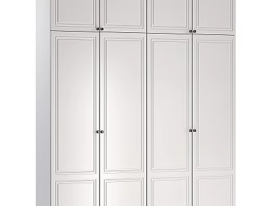 Modern White Entryway Cabinet Sideboard With Mirror Doors And Multiple Storage Compartments 3d model