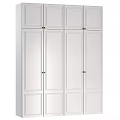 Modern White Entryway Cabinet Sideboard With Mirror Doors And Multiple Storage Compartments 3d model