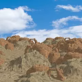 Breathtaking Red Rock Landscape With Blue Sky White Clouds And Natural Rock Formations