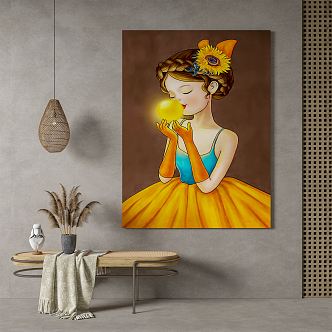 Modern Figure Hanging Painting 3d model