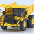 Yellow CAT 797F Heavy Duty Dump Truck with Large Tires and Cab Design