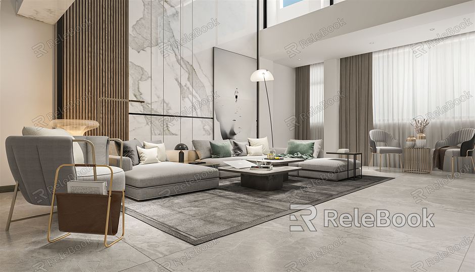 Light Luxury Duplex Living Room Villa Living Room model