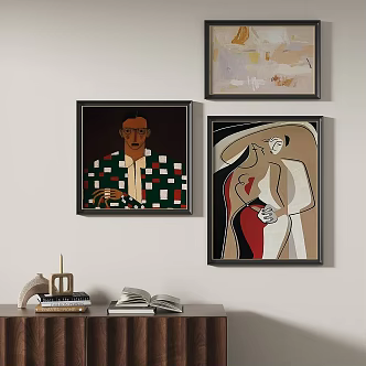 French retro abstract decorative painting 3d model
