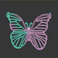 Light Gray Intricate Butterfly Shaped Hollow Decorative Ornament With Reflective Surface