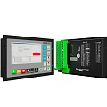 DeltaDore Industrial Computer Control Panel With Touch Screen Interface And Green Connector Module