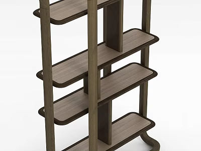 Modern Wooden Storage Cabinet With Multiple Shelves For Home Organization 3d model