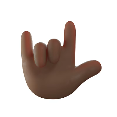 Game or Movie Character Showing 3D Rock Hand Gesture with Stylish Design 3d model