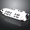 Detailed White Model Spaceship With Geometric Patterns And Reflective Surface
