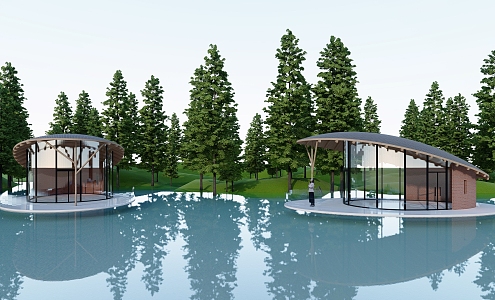 Modern wooden house 3d model