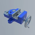 Blue Industrial Bench Vise With Metal Clamping Jaws And Rotary Handle