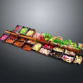 Fresh Assorted Food Ingredients In Compartment Tray With Vibrant Colors And Varieties