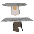 Modern Marble Top Dining Table With Unique Metal Base And Contemporary Design Elements 3d model