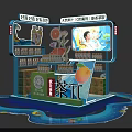 Tea π Promotional Booth Display With Fruit Decor And Product Shelves