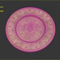Ceramic Decorative Plate With Intricate Circular Patterns And Colorful Geometric Motifs 3d model