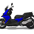 Modern Blue And Black Scooter Design With Sleek Body And Comfortable Seat