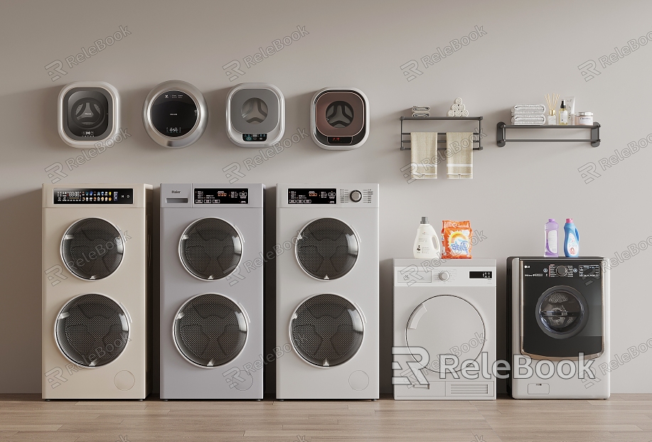 Modern washing machine washing and drying machine wall-mounted washing machine towel rack model