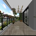 Elegant Modern Dining Room Interior With Chandelier Dining Table Chairs Large Windows And Cabinets