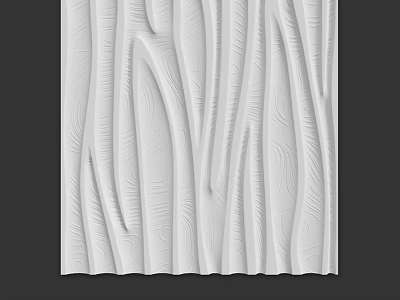 Decorative Wall Panel With White Textured Surface And Curved Lines For Interior Design 3d model