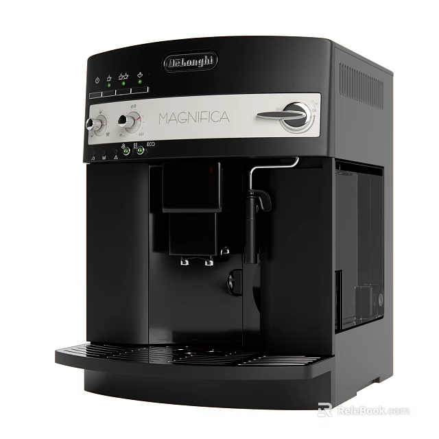 Modern Black DeLonghi Magnifica Automatic Espresso Coffee Machine For Kitchen Appliances 3d model 