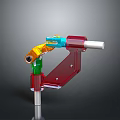 Mechanical Character Structure Featuring Multicolored Parts And Metal Rod Components Design