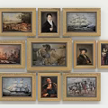 Framed Oil Paintings with Golden Frames Multiple Pieces Featuring Landscape Portrait And Ship Scenes
