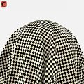 Domed Component Covering With Classic Black White Checkered Fabric Pattern 3d model