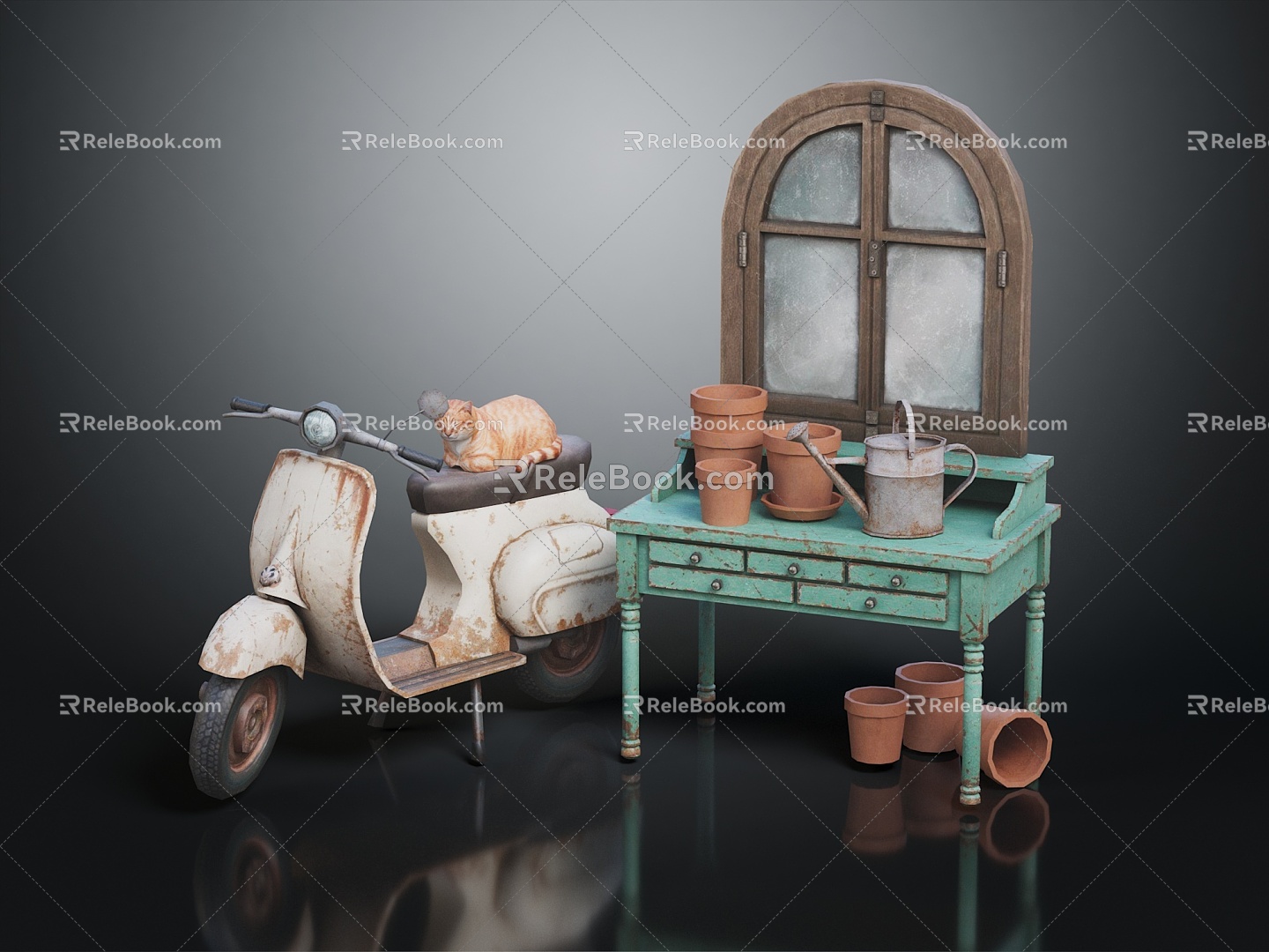 INDUSTRIAL LOFT MOTORCYCLE 3d model