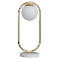 Modern Gold Frame Table Lamp with White Sphere and Oval Design for Home Decor