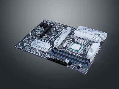 High Performance Computer Motherboard With Modern Circuit Design And Expansion Slots 3d model