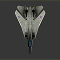 Detailed Fighter Jet Model With Gray White Body Yellow Tail And Cockpit Design