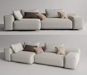 Modern double sofa 3d model