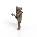 Decorative Tree Branch Sculpture With Textured Bark And Artistic Natural Details