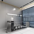 Modern Clothing Store With Glass Entrance Stylish Interior And Moon Decoration