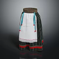 Traditional Ethnic Skirt Featuring White Body Striped Patterns Colorful Woven Waistband And Red Black Trim
